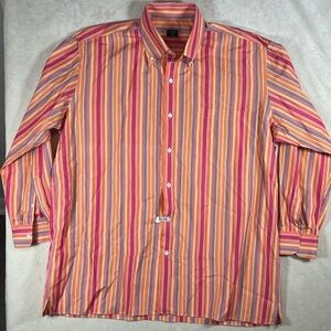 Maus & Hoffman Solemare XL Striped Button Down Shirt - Multicolor Summer Beach
